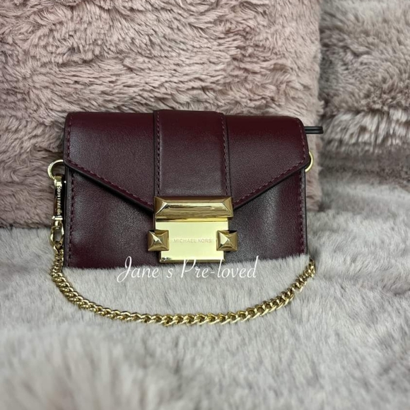 MICHAEL KORSOxblood Whitney Small Leather Chain Wallet - Picture 4 of 5